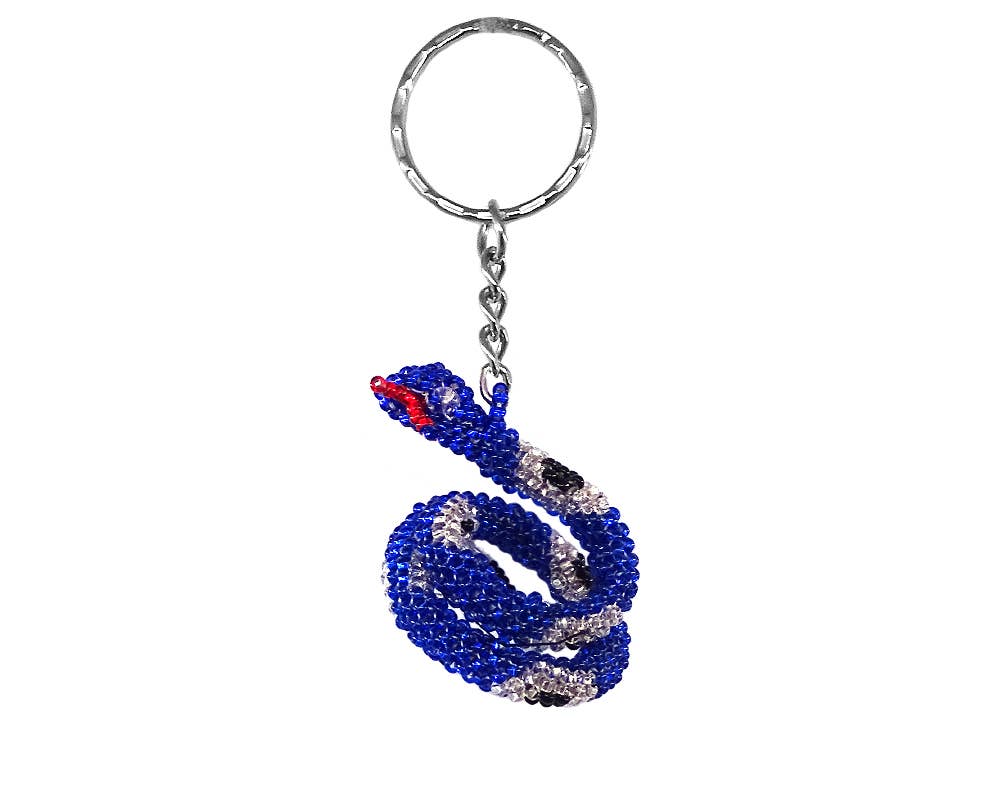 Pichincha - Beaded Snake Seed Bead Figurine Keychain